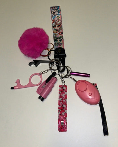 UK Legal Power Puff Girls Inspired Safety Keychains